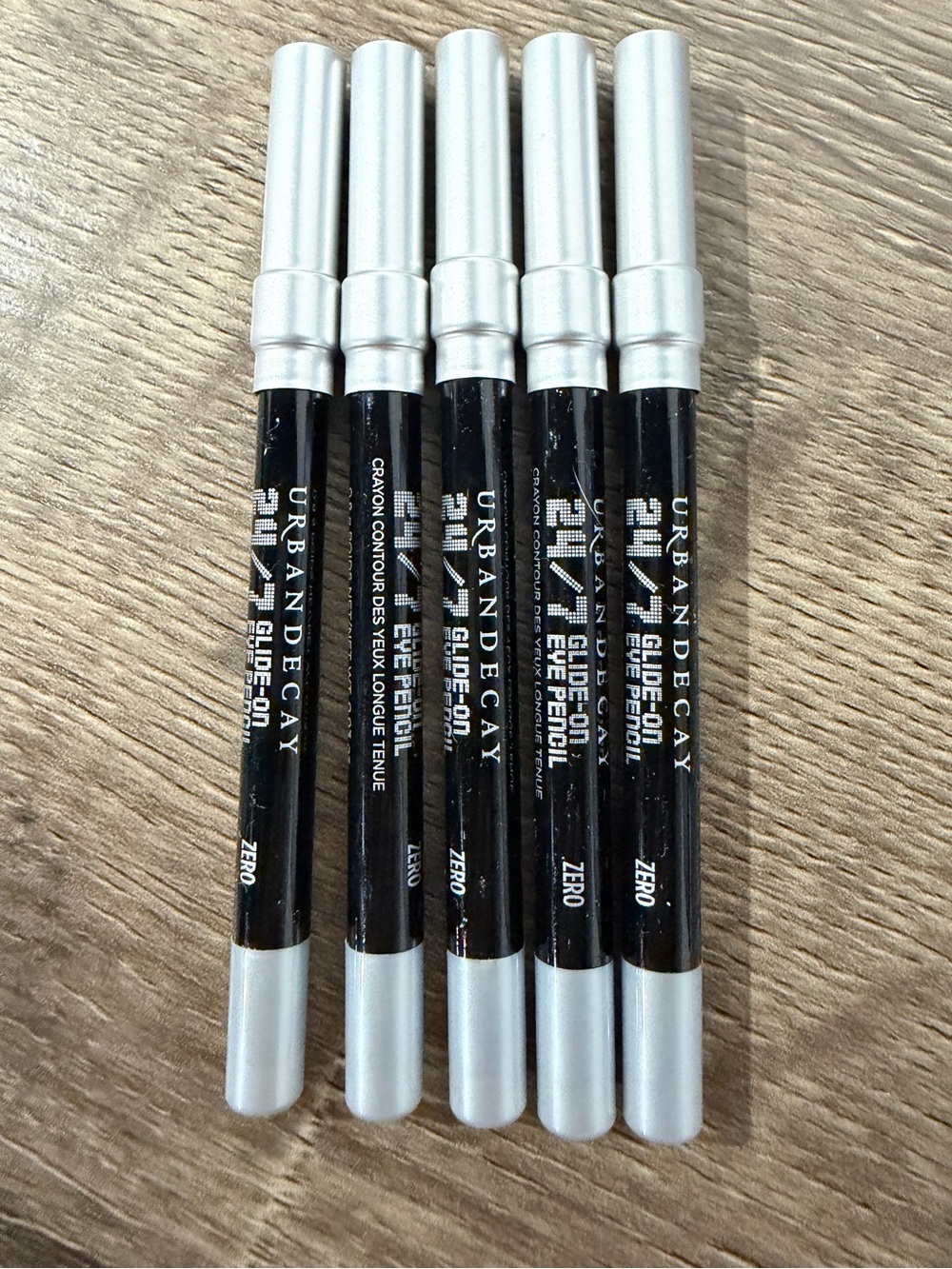 5 x Urban Decay 24/7 Glide-On Eye Pencil Bundle in Zero (Black) NEW